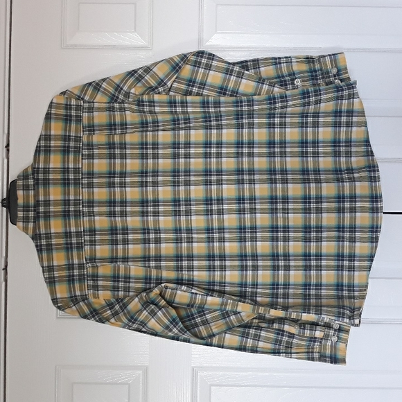 Carhartt men button up shirt long sleeve yellow plaid cotton size Large - Picture 3 of 11